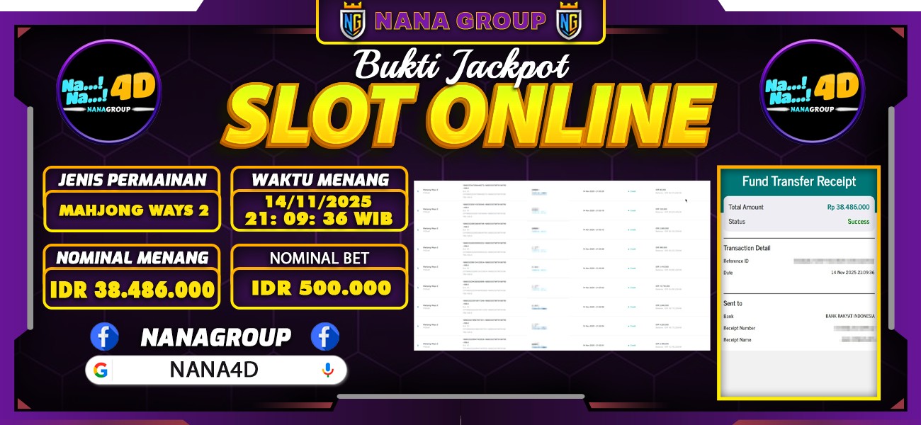 Bukti Kemenangan Besar Dibayar lunas Member NANA4D RP 38.486.000, 14 November 2025